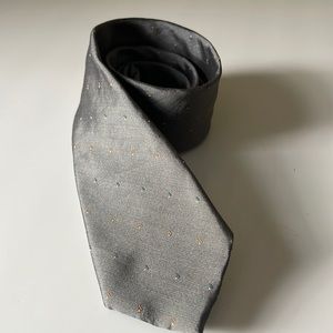 Oscar De La Renta Vintage Dotted Neck Tie Gray Orange and Blue